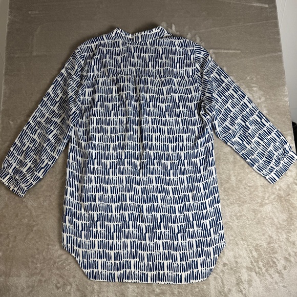 Amanda Uprichard Nautical Beachy 100% Silk Tunic Top Size Large - Picture 3 of 8